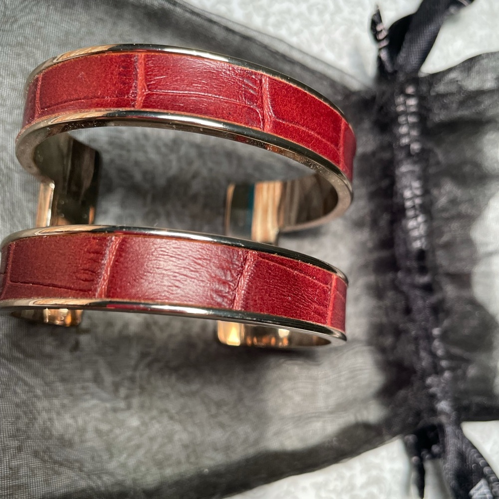 Brown and Gold faux leather Bangle
